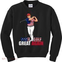 Donald Trump Funny Golf Gift Kids Sweatshirt thumb 0