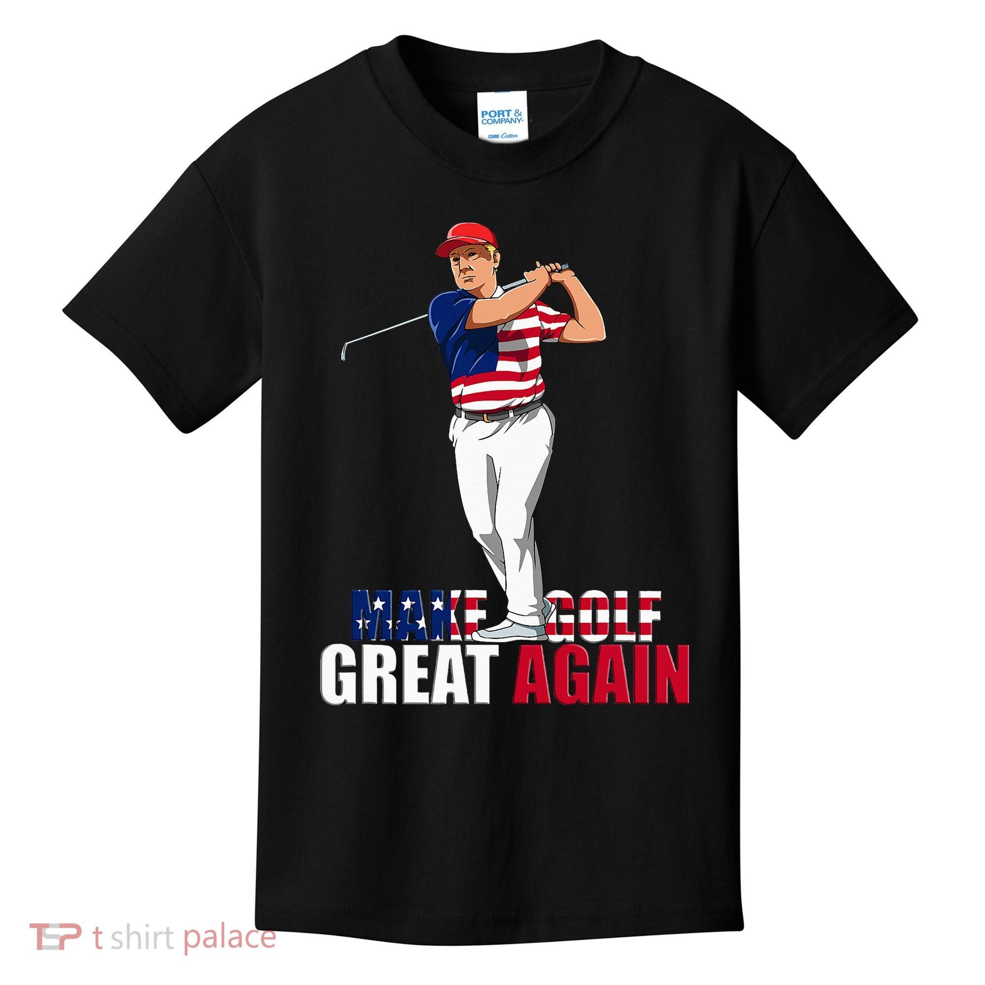 Donald Trump Funny Golf Gift Kids T-Shirt