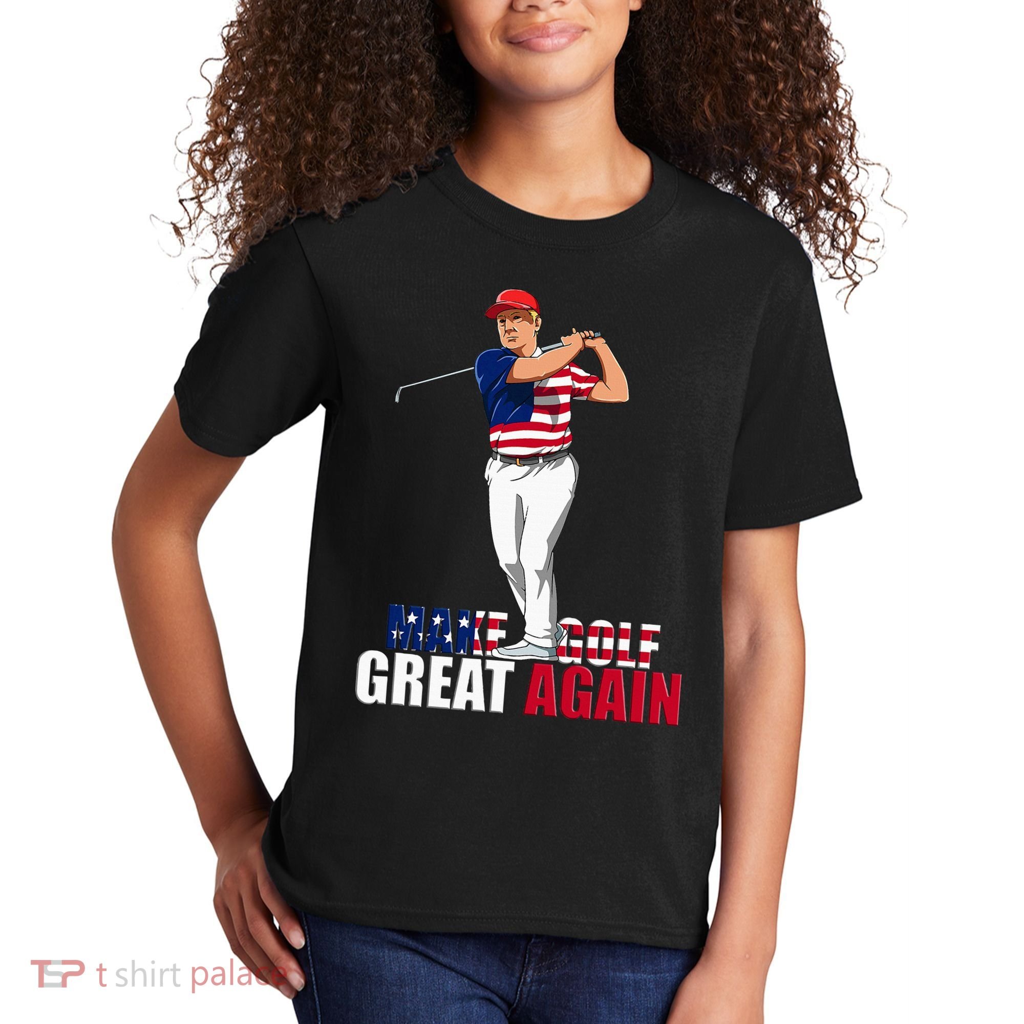 Donald Trump Funny Golf Gift Kids T-Shirt