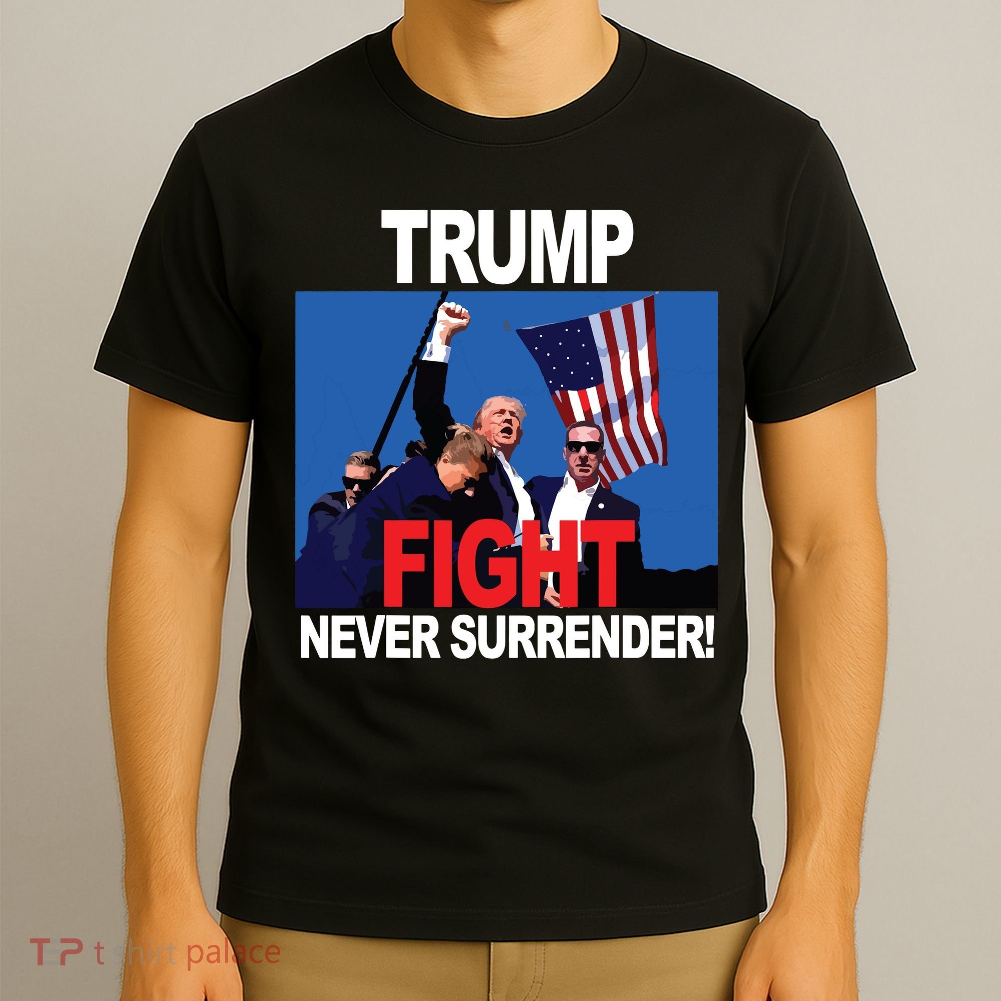 Donald Trump Fist American Flag Trump Fight T-Shirt