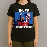 Donald Trump Fist American Flag Trump Fight T-Shirt thumb 4