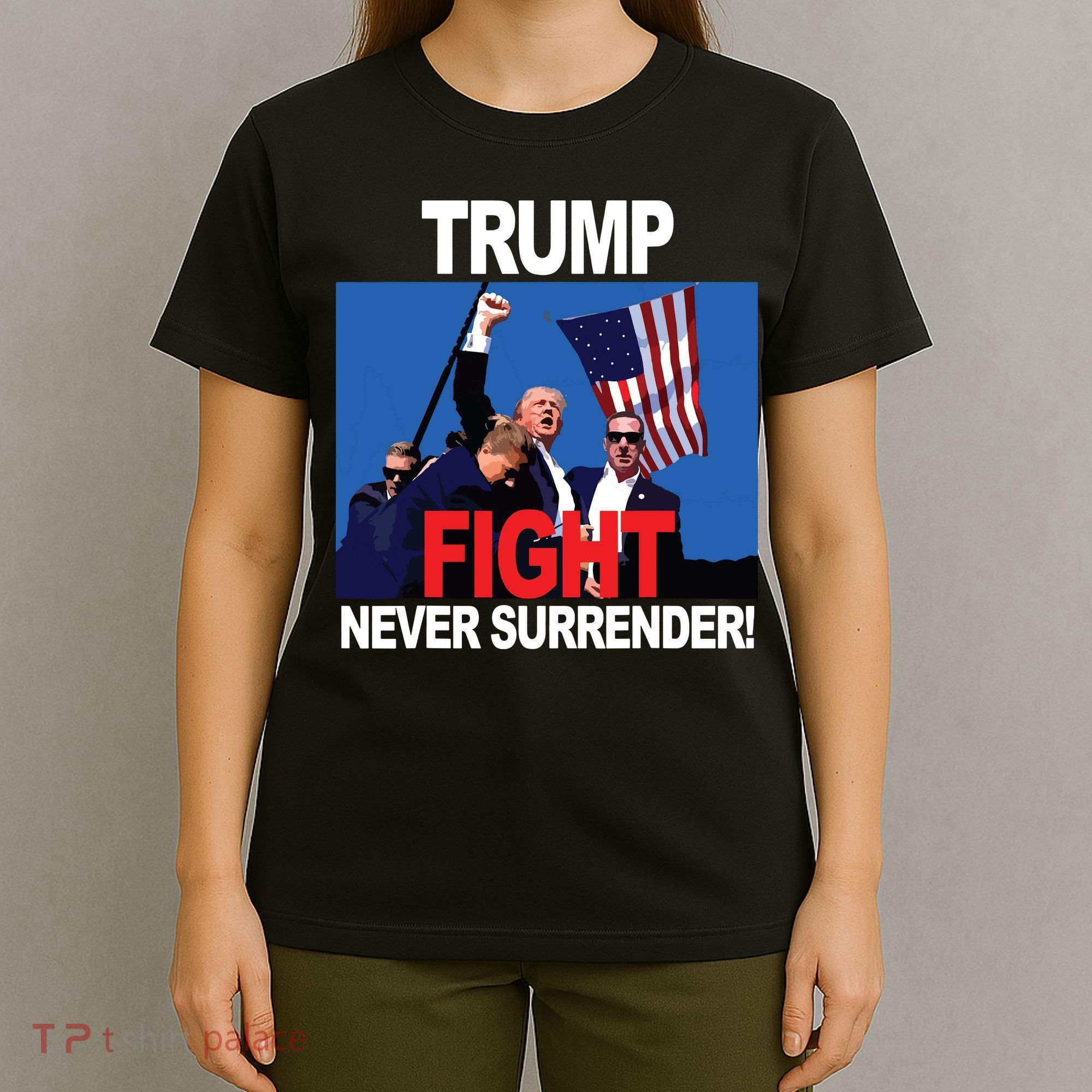 Donald Trump Fist American Flag Trump Fight T-Shirt
