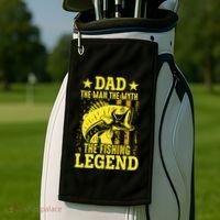 Dad The Fishing Legend Golf Towel thumb 2
