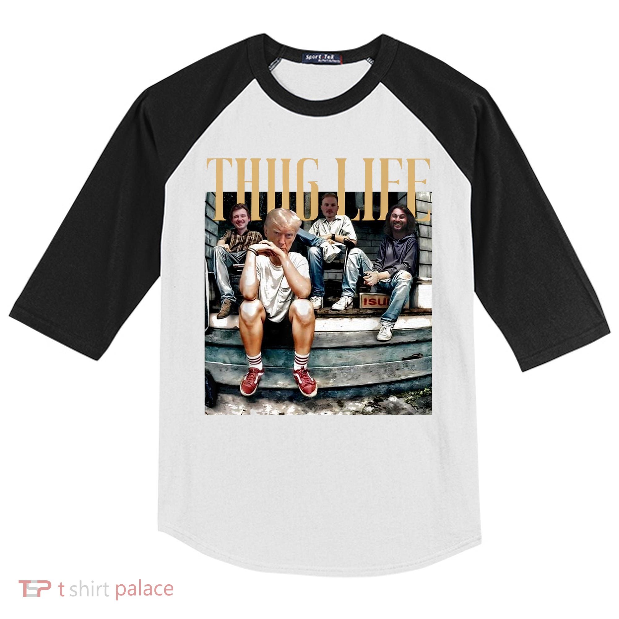 Donald Trump Friends Thug Life Kids Colorblock Raglan Jersey
