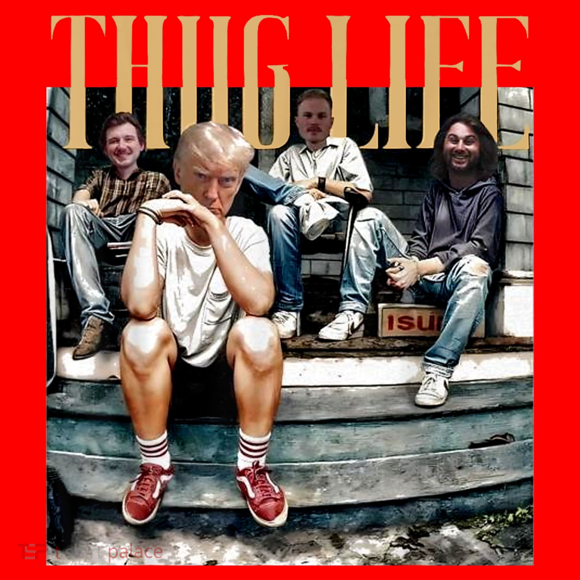 Donald Trump Friends Thug Life Santa Hat