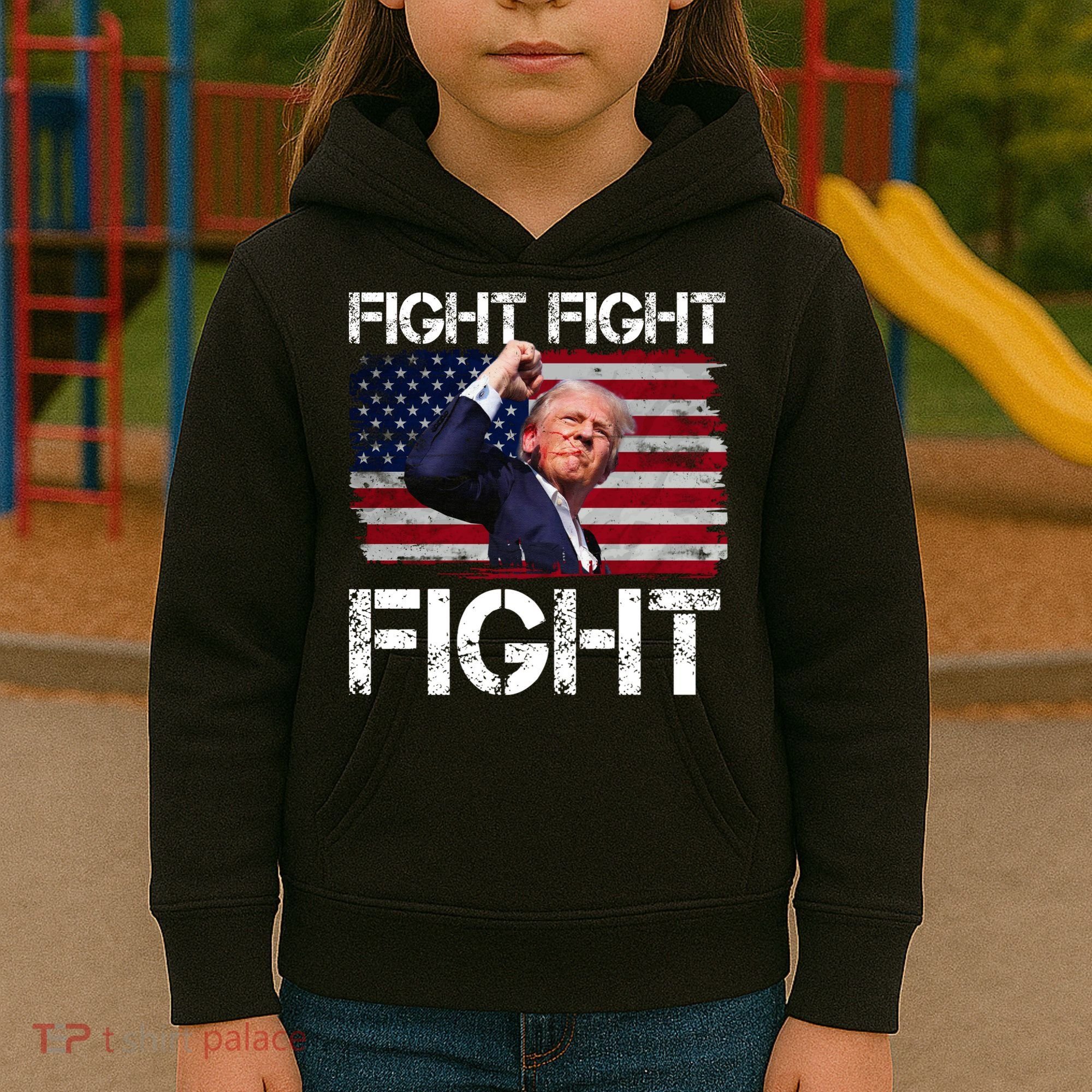 Donald Trump Fight Fight Fight Kids Hoodie