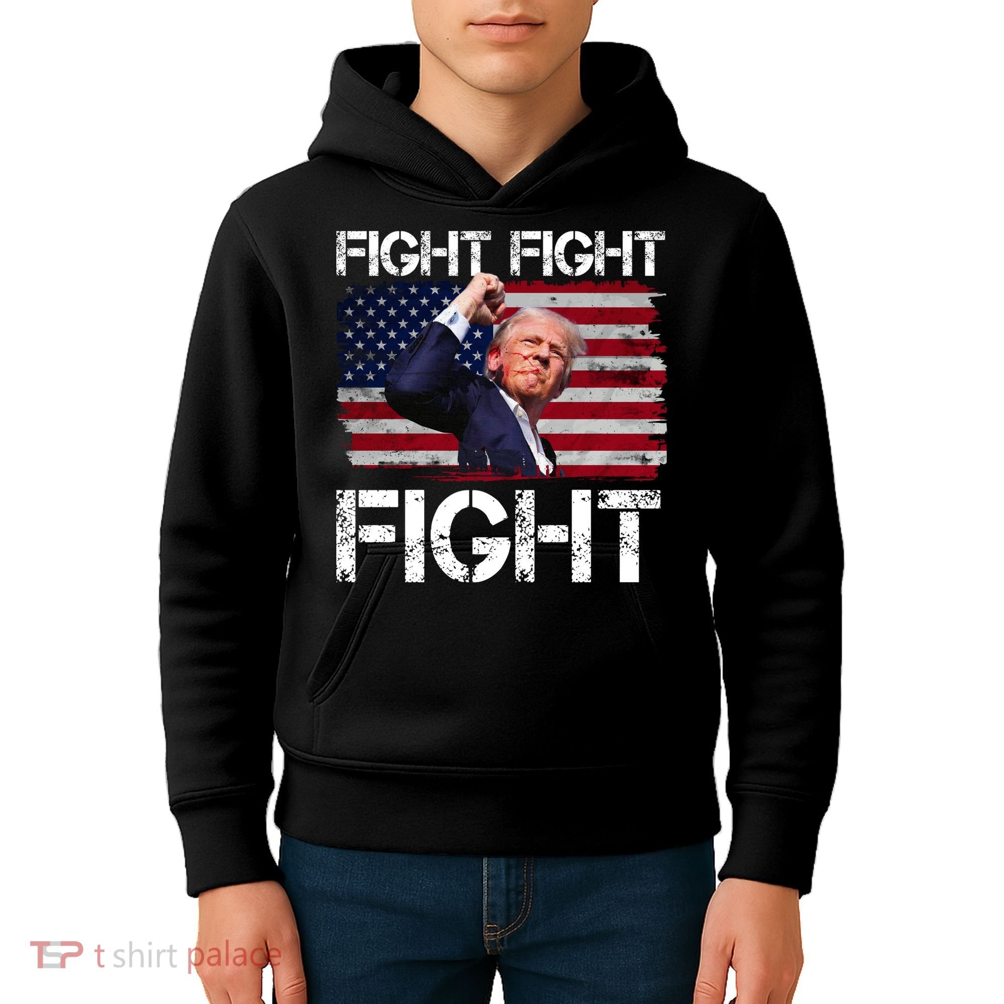 Donald Trump Fight Fight Fight Kids Hoodie
