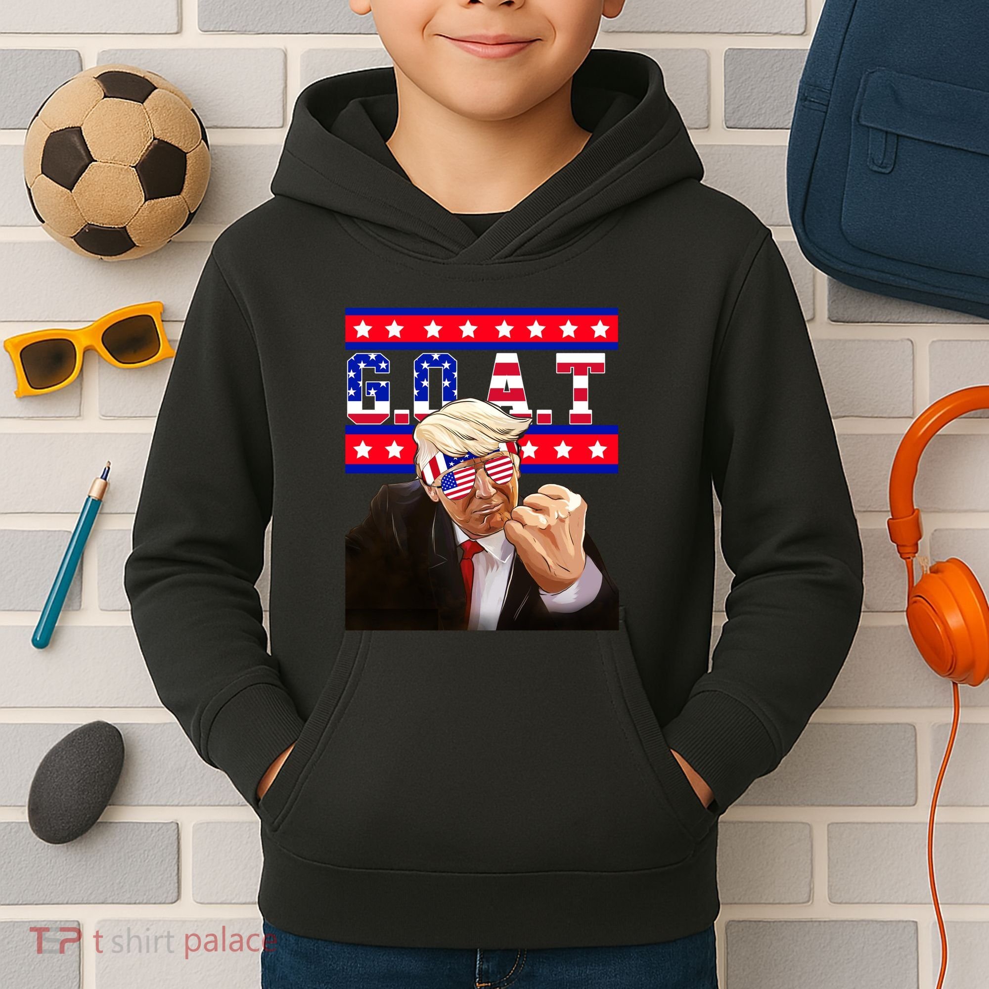 Donald Trump Goat Kids Hoodie
