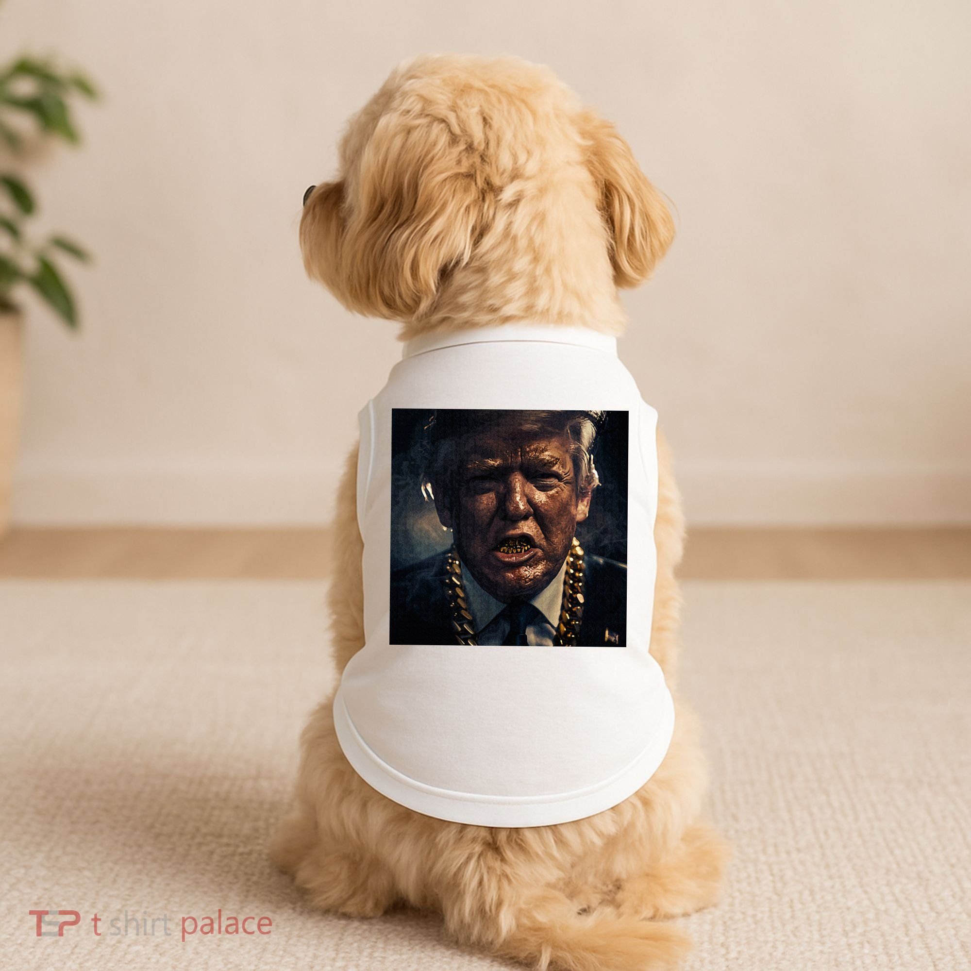 Donald Trump Gold Grillz Doggie Tank
