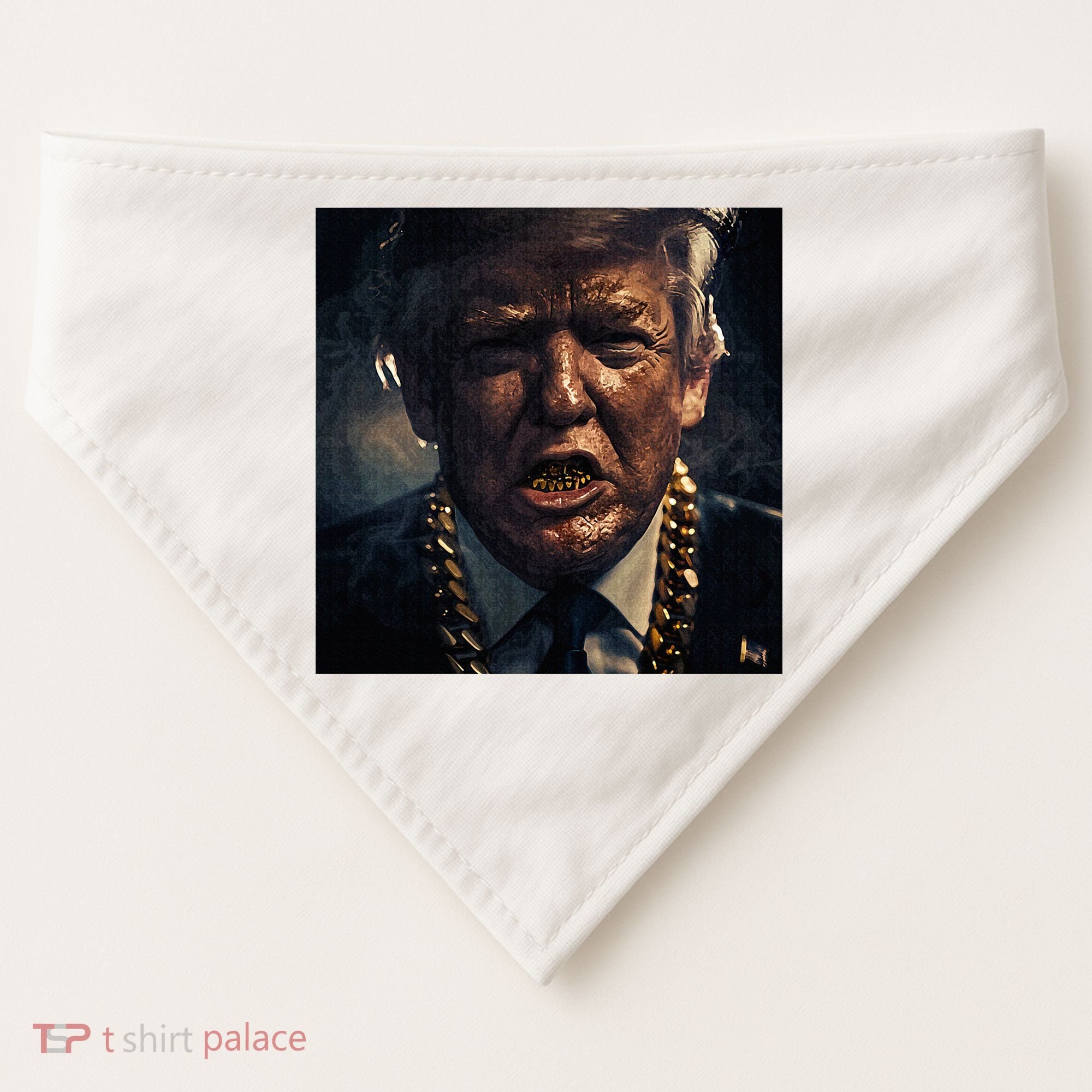 Donald Trump Gold Grillz USA-Made Doggie Bandana