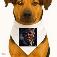 Donald Trump Gold Grillz USA-Made Doggie Bandana thumb 1