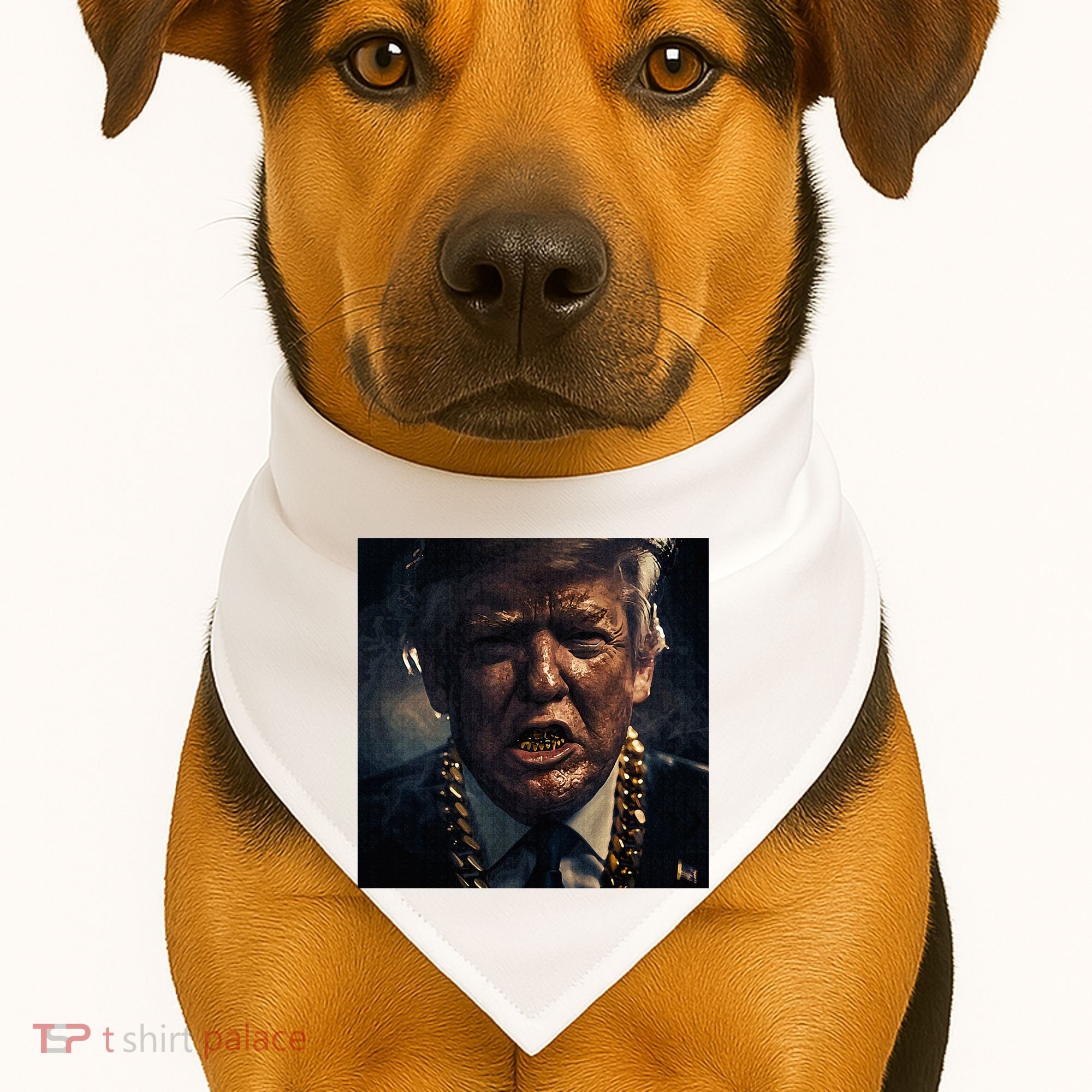 Donald Trump Gold Grillz USA-Made Doggie Bandana