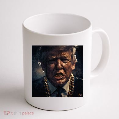 Donald Trump Gold Grillz Coffee Mug back