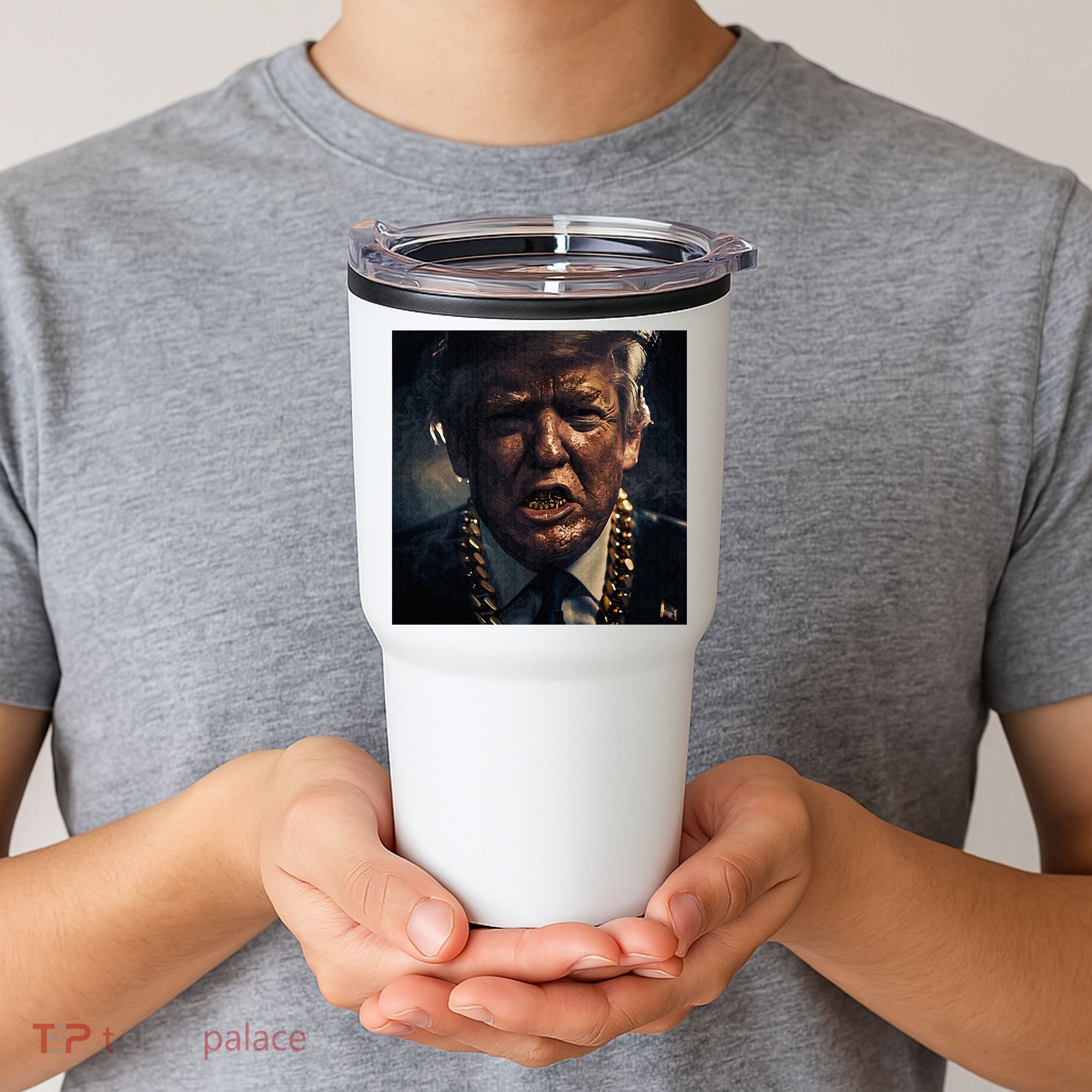 Donald Trump Gold Grillz Tumbler