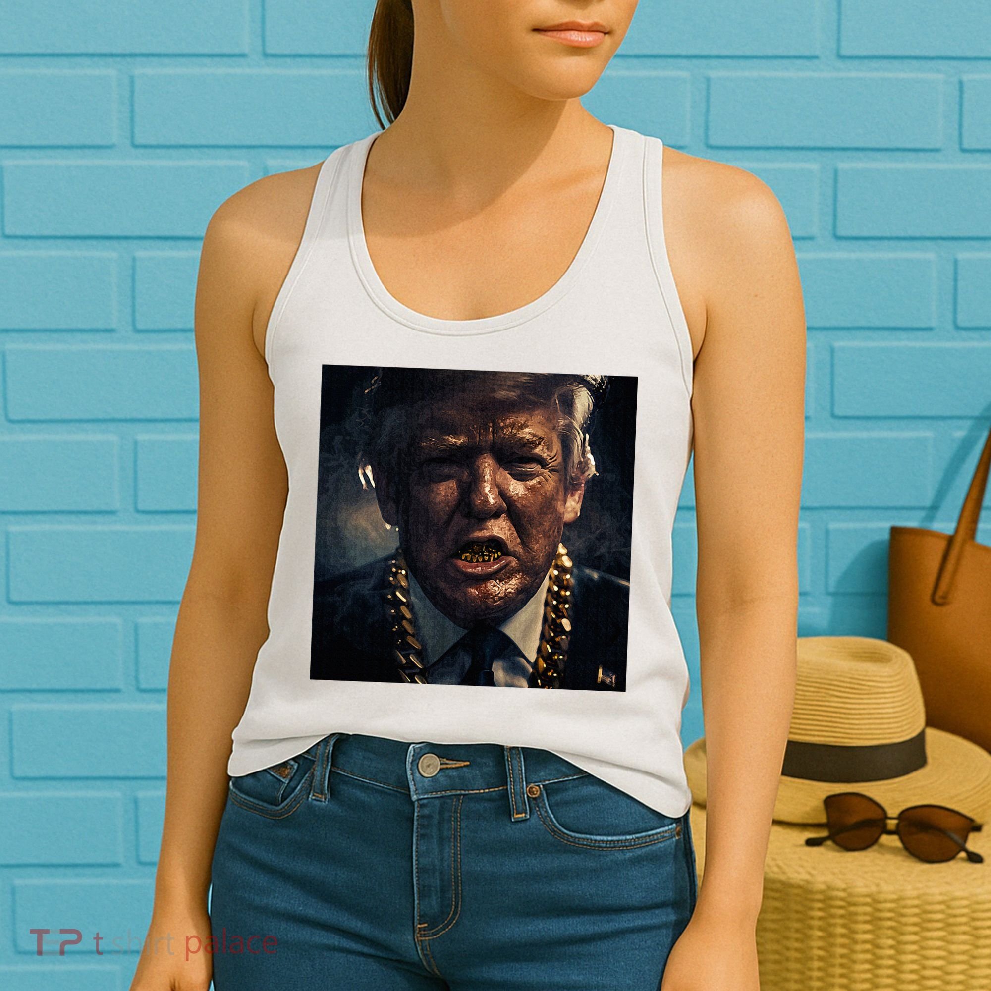 Donald Trump Gold Grillz Women's Tank Top