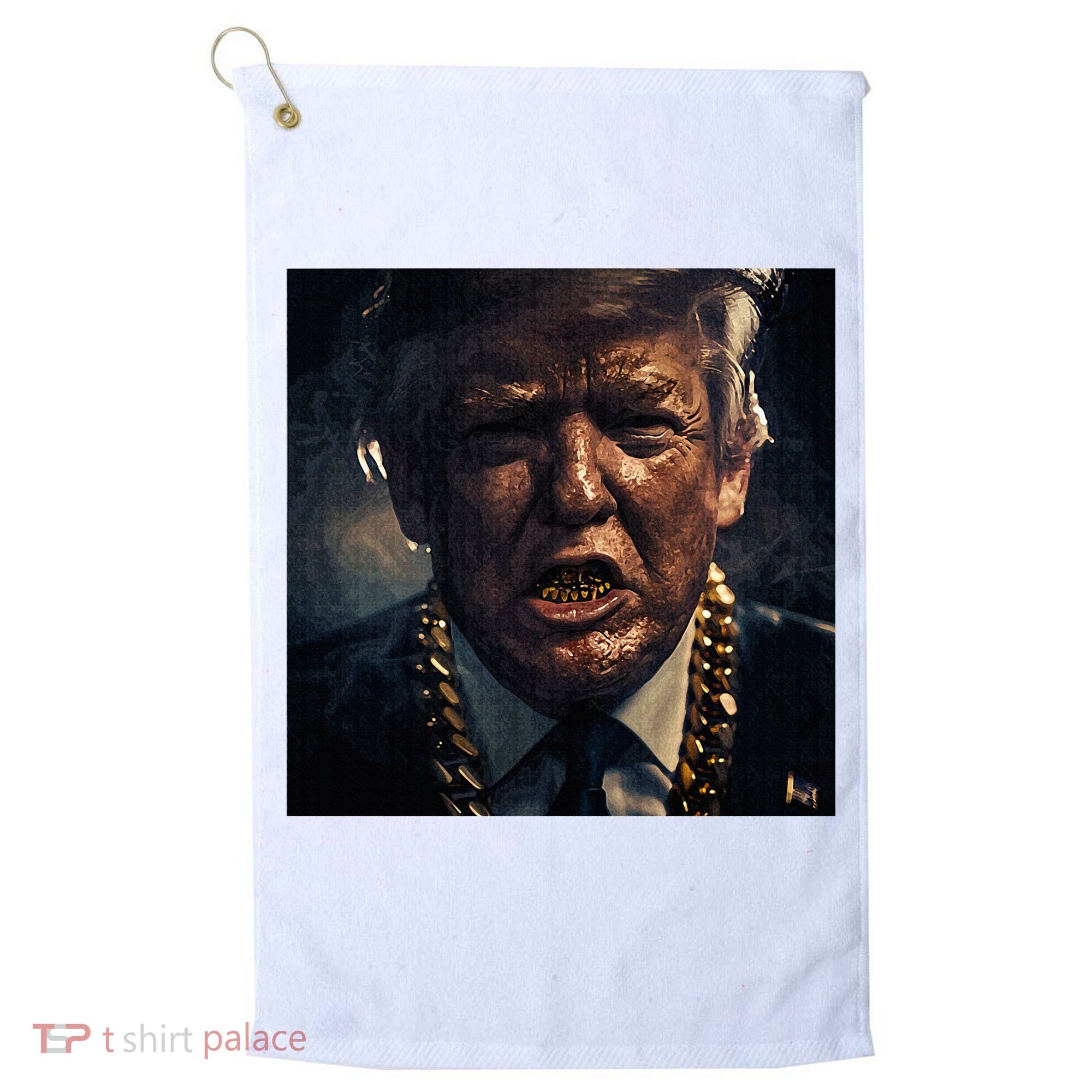Donald Trump Gold Grillz Golf Towel