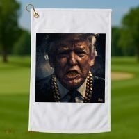 Donald Trump Gold Grillz Golf Towel thumb 1