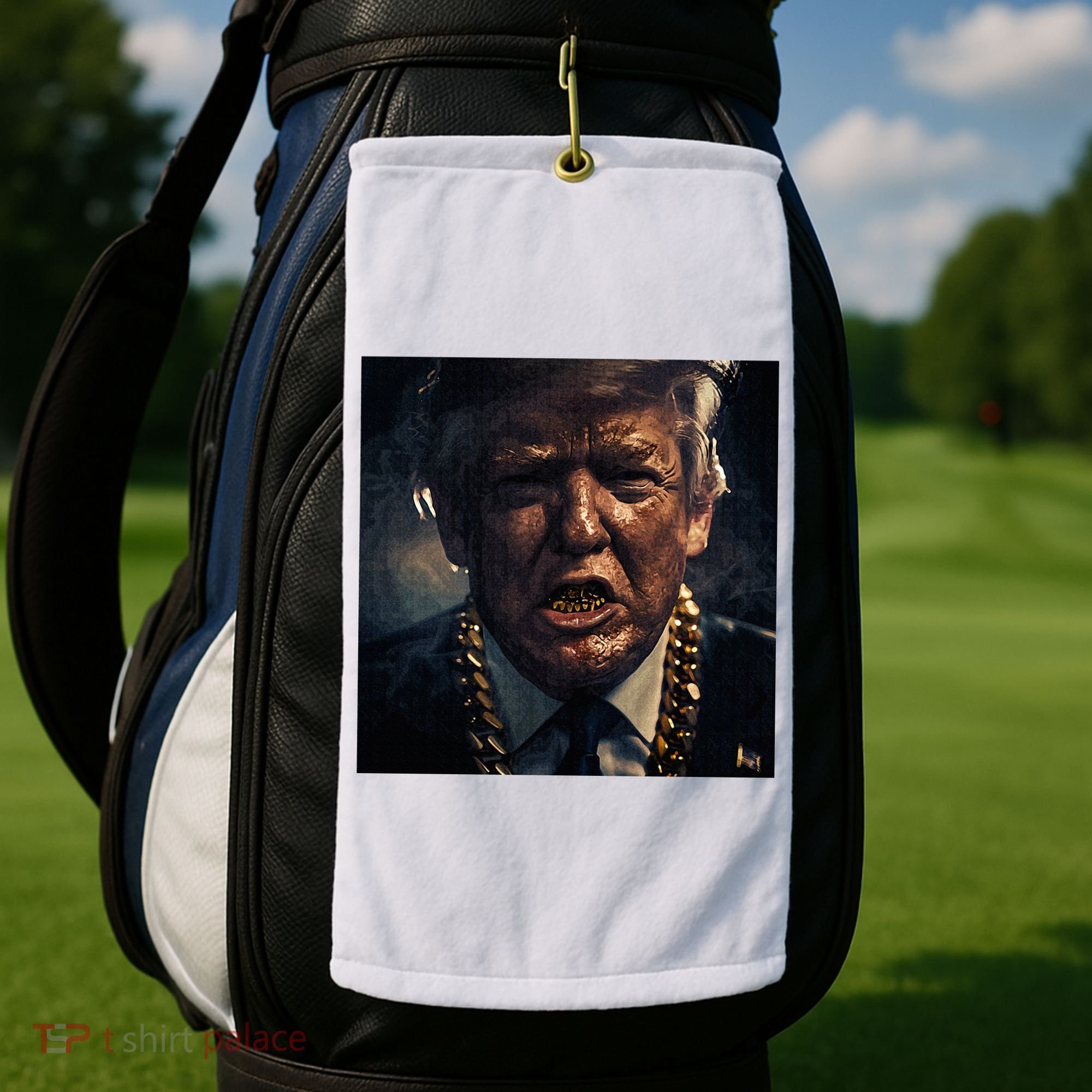 Donald Trump Gold Grillz Golf Towel