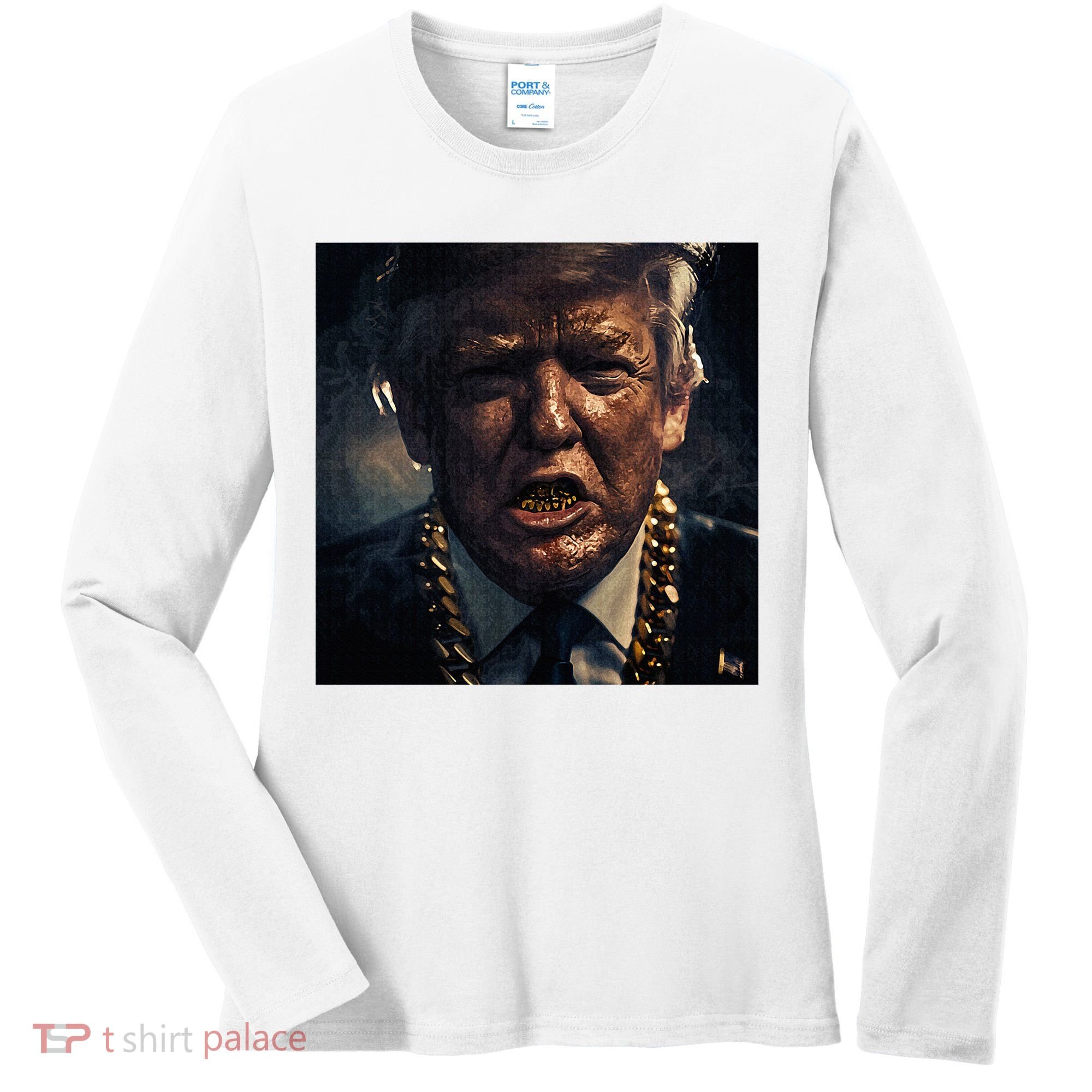 Donald Trump Gold Grillz Women's Long Sleeve Shirt