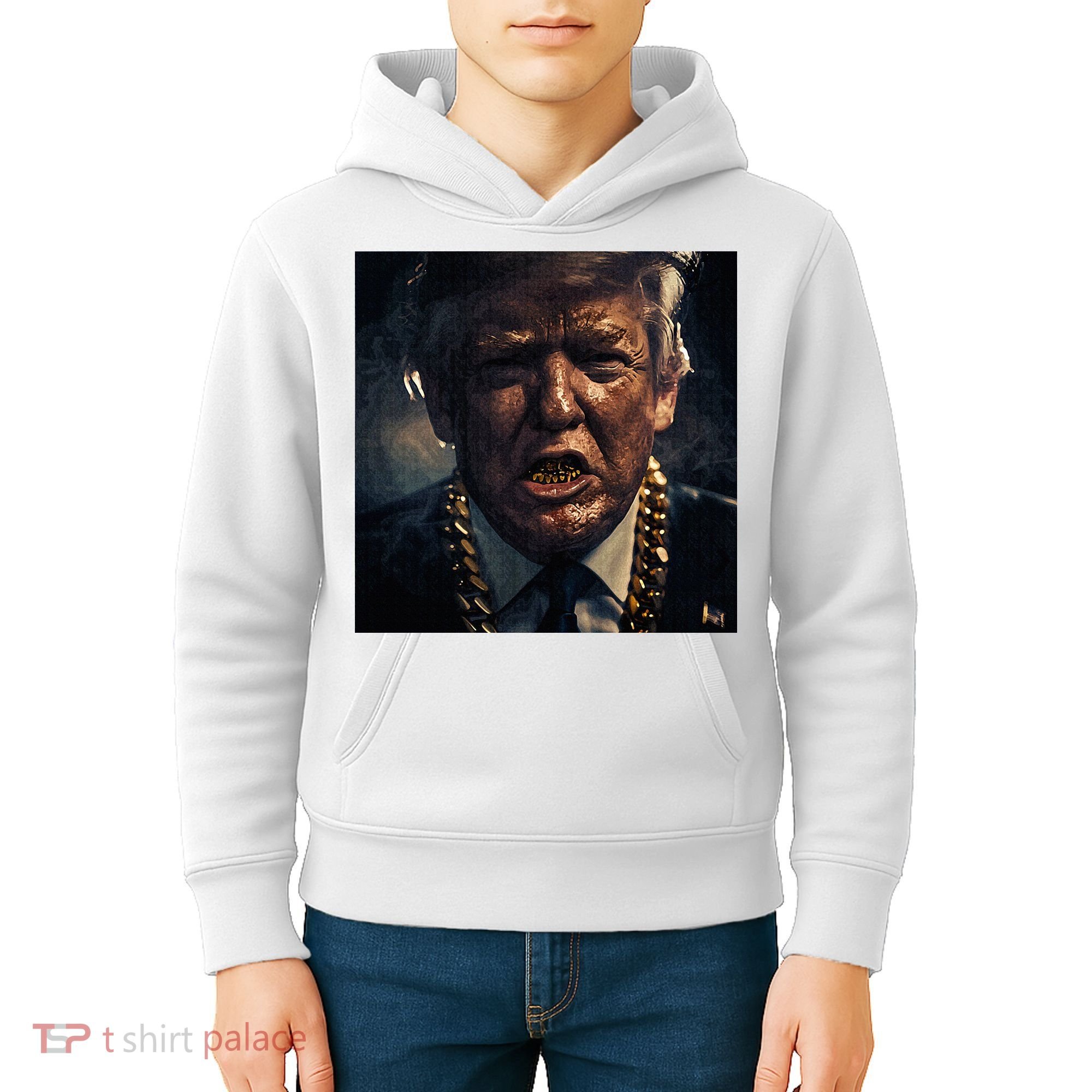 Donald Trump Gold Grillz Kids Hoodie
