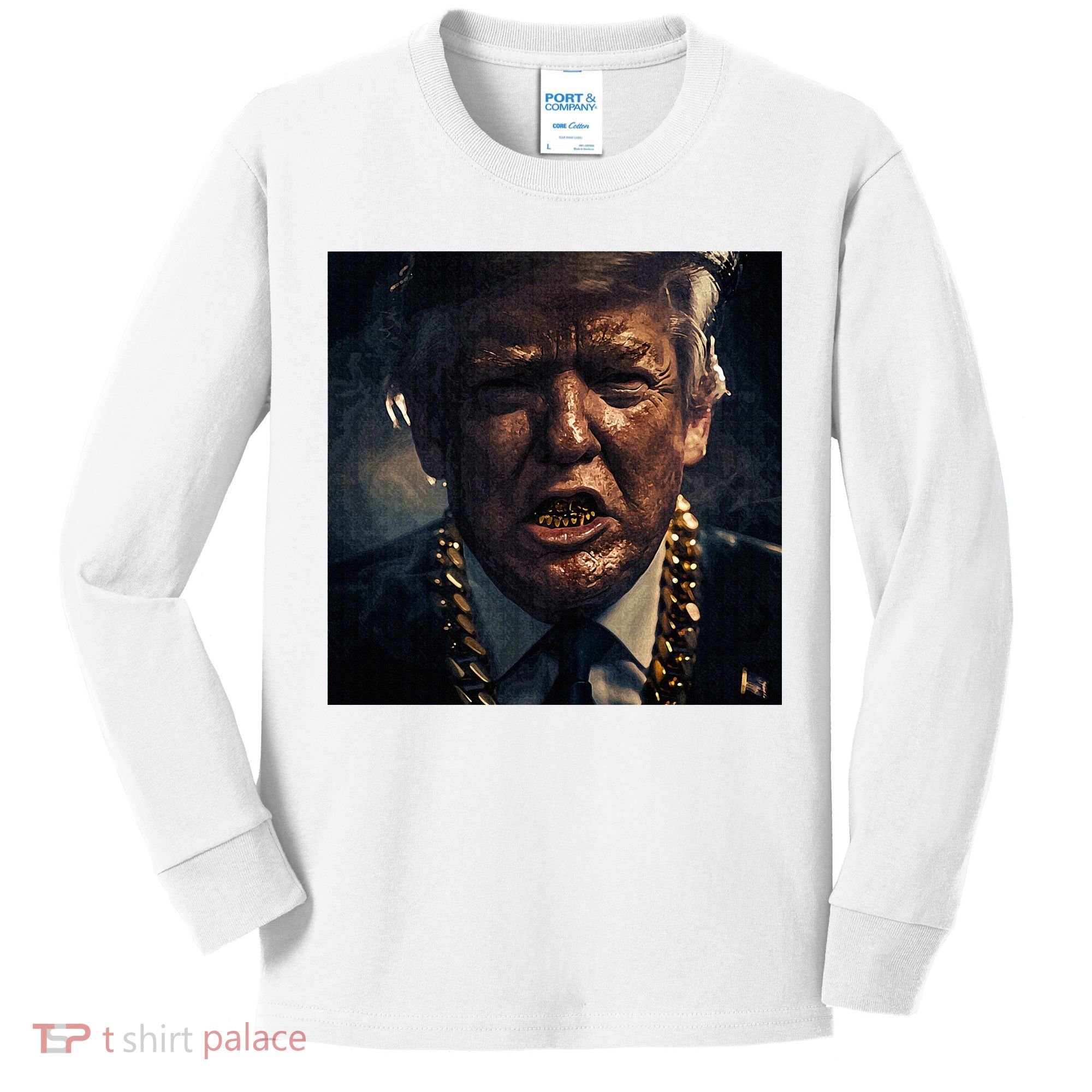 Donald Trump Gold Grillz Kids Long Sleeve Shirt
