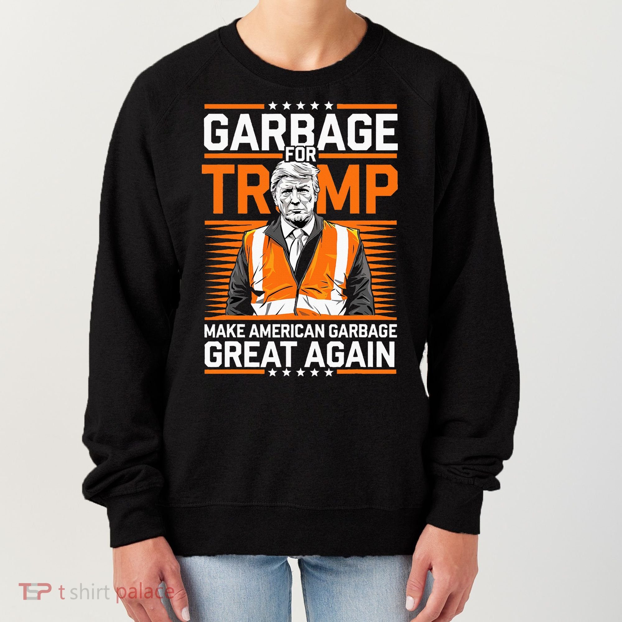 Donald Trump Garbage Orange Reflective Safety Vest Women's Sweatshirt