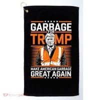 Donald Trump Garbage Orange Reflective Safety Vest Golf Towel thumb 0