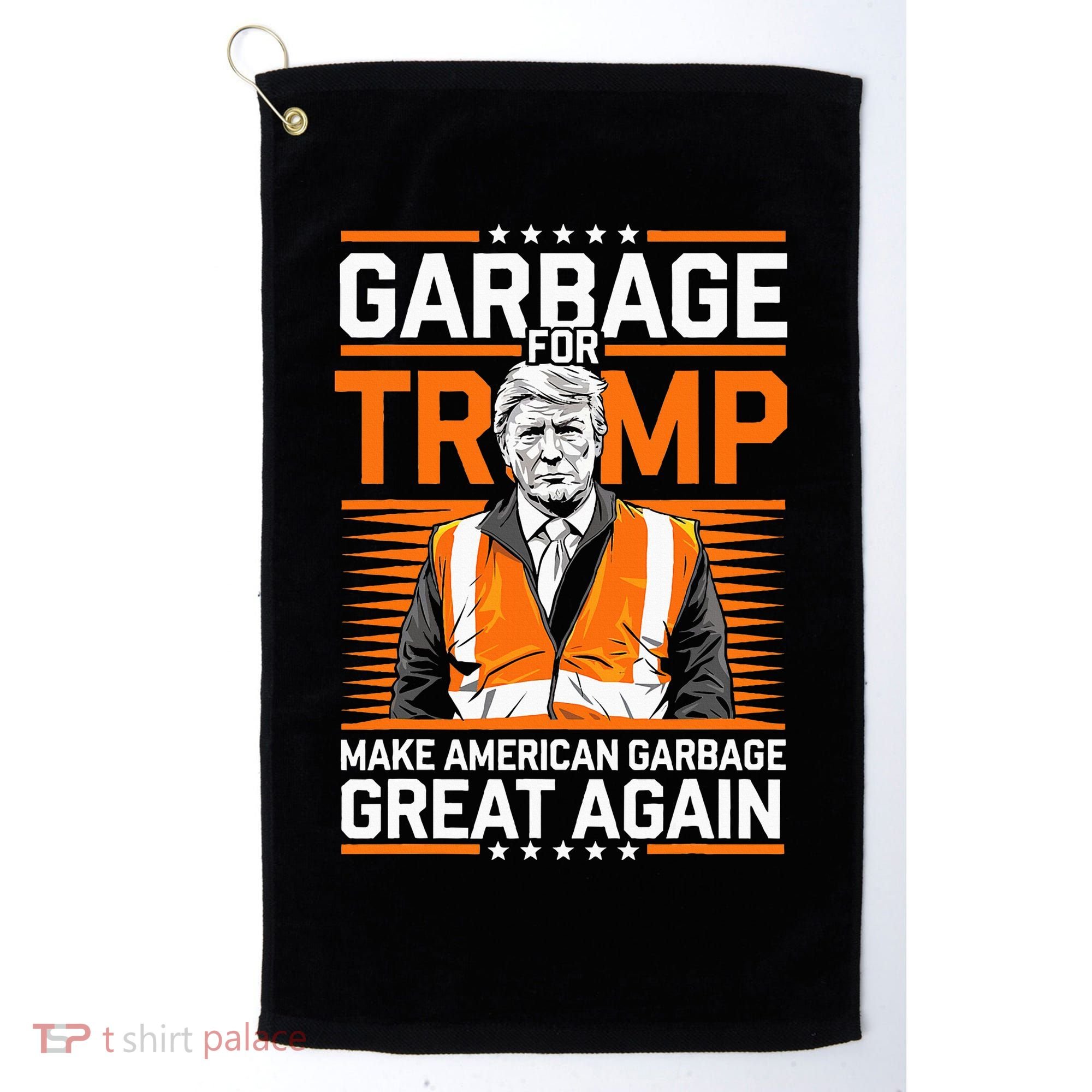 Donald Trump Garbage Orange Reflective Safety Vest Golf Towel