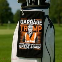 Donald Trump Garbage Orange Reflective Safety Vest Golf Towel thumb 2