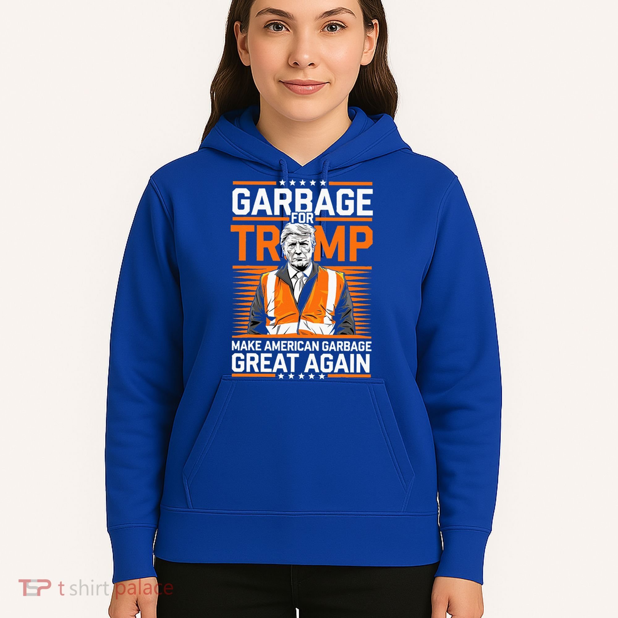 Donald Trump Garbage Orange Reflective Safety Vest Hoodie