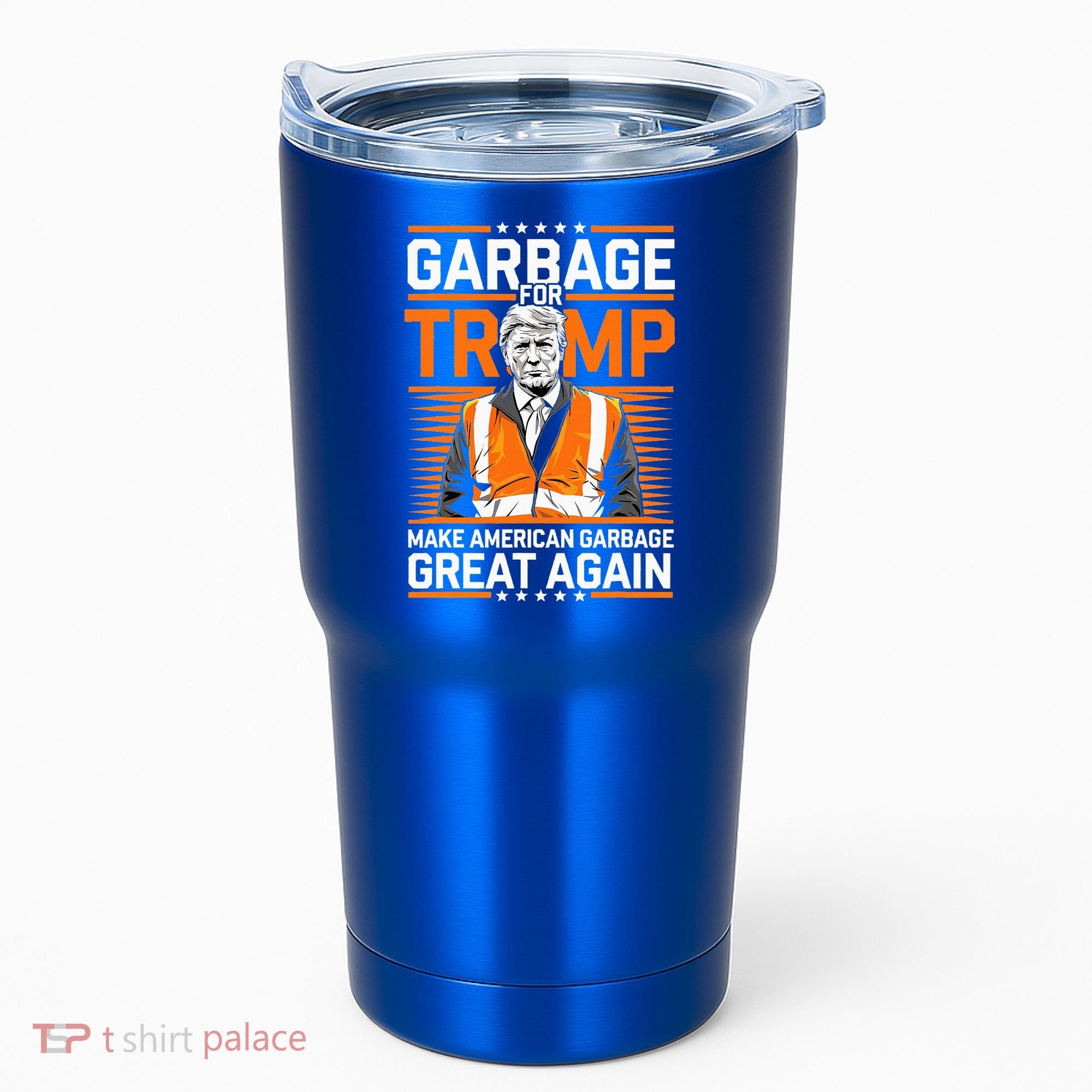 Donald Trump Garbage Orange Reflective Safety Vest Tumbler