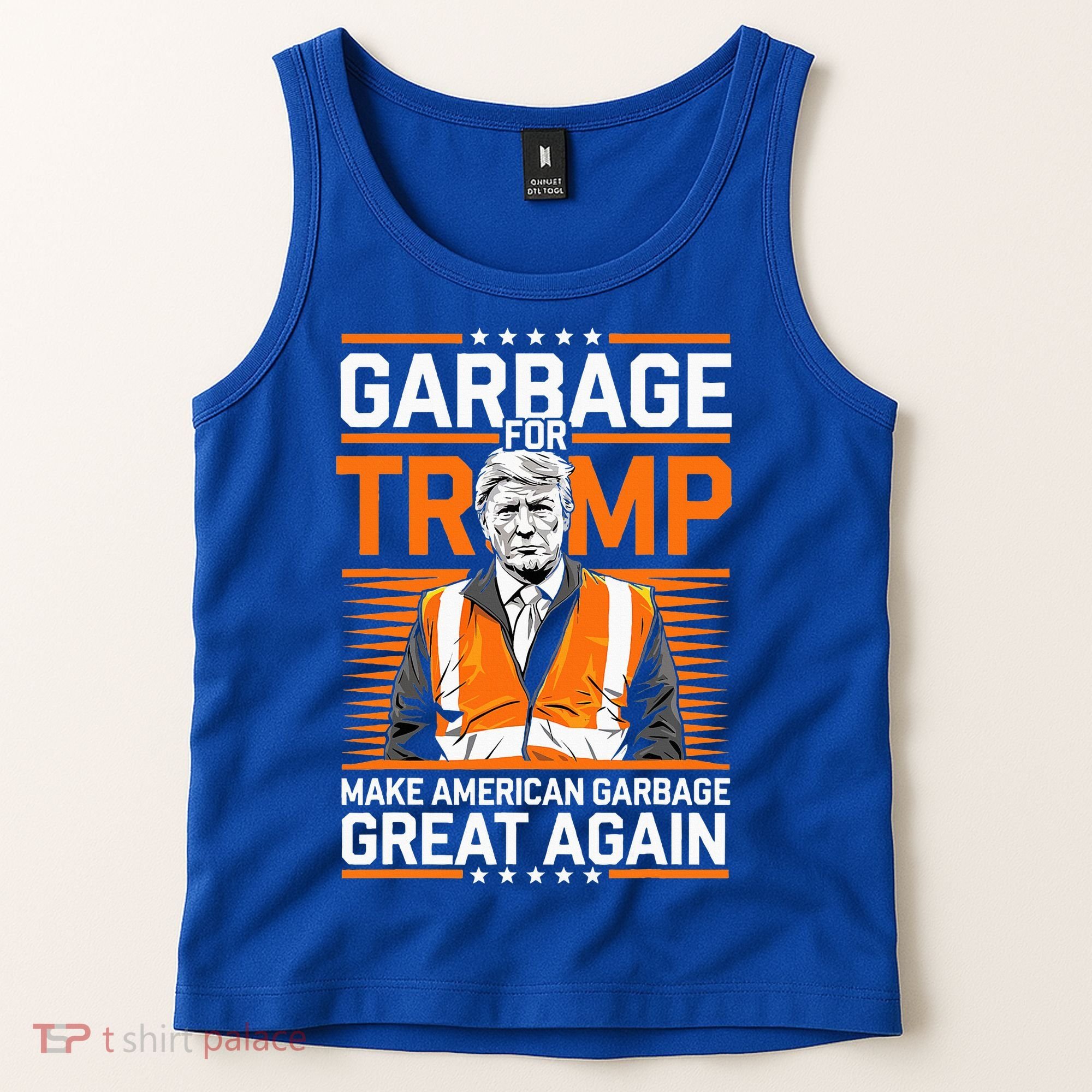 Donald Trump Garbage Orange Reflective Safety Vest Tank Top