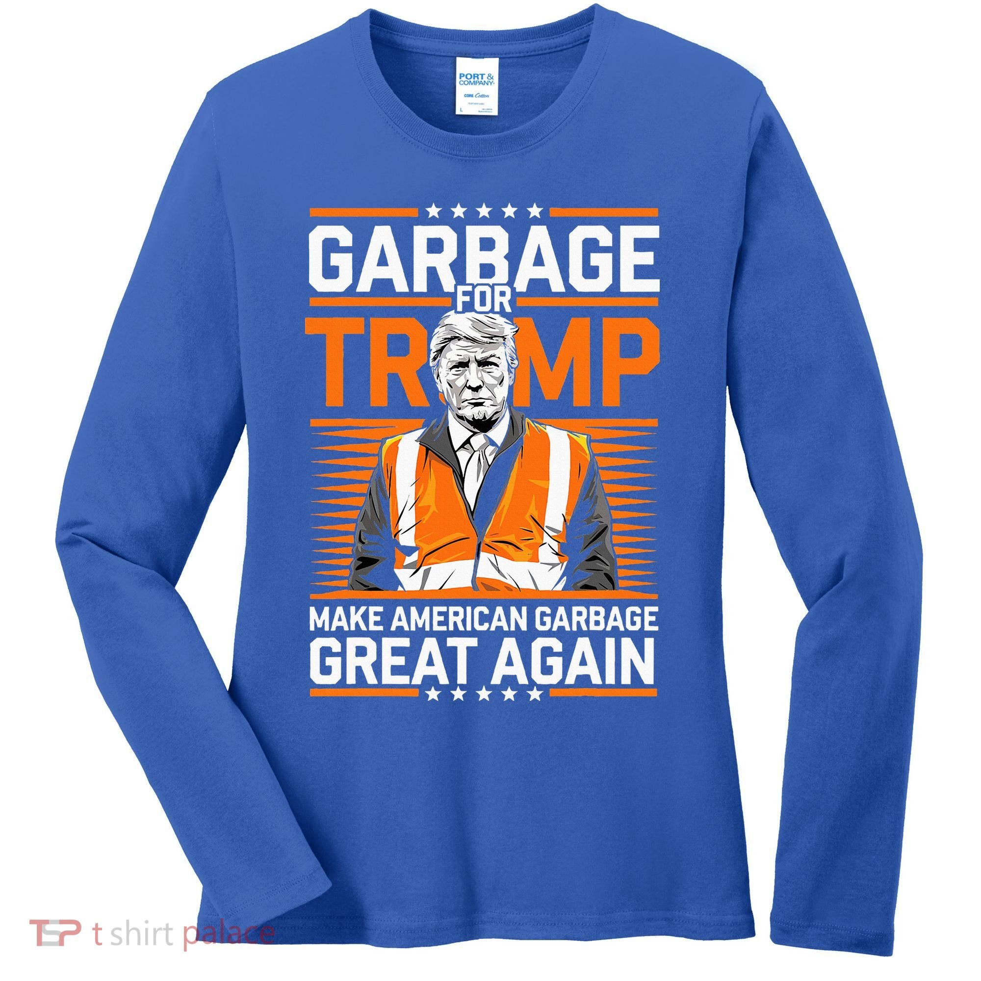 Donald Trump Garbage Orange Reflective Safety Vest Women's Long Sleeve Shirt