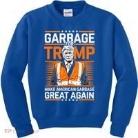 Donald Trump Garbage Orange Reflective Safety Vest Kids Sweatshirt thumb 0