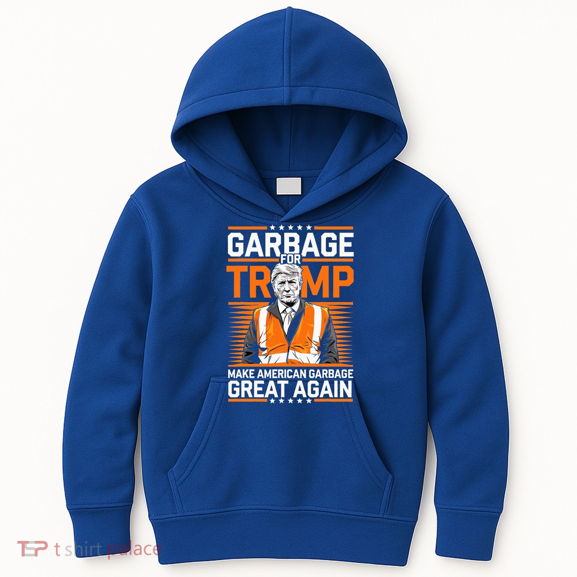 Donald Trump Garbage Orange Reflective Safety Vest Kids Hoodie