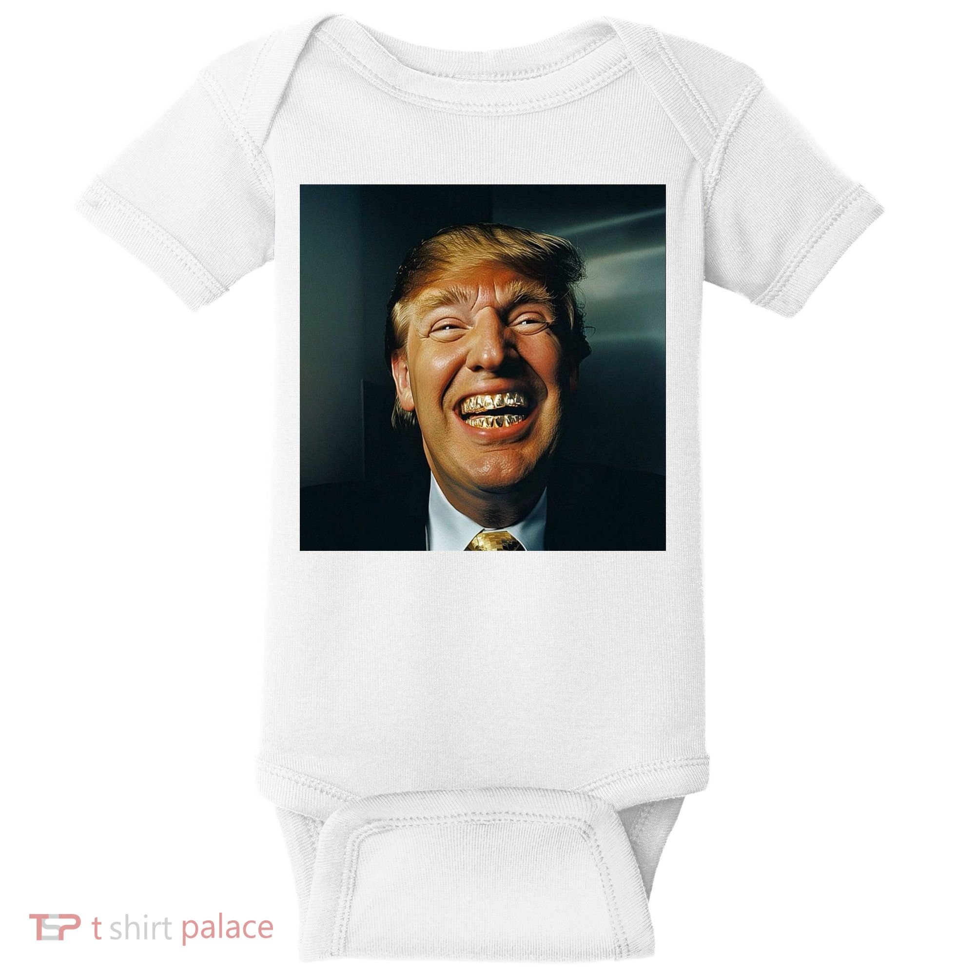 Donald Trump Grillz Teeth Baby Bodysuit
