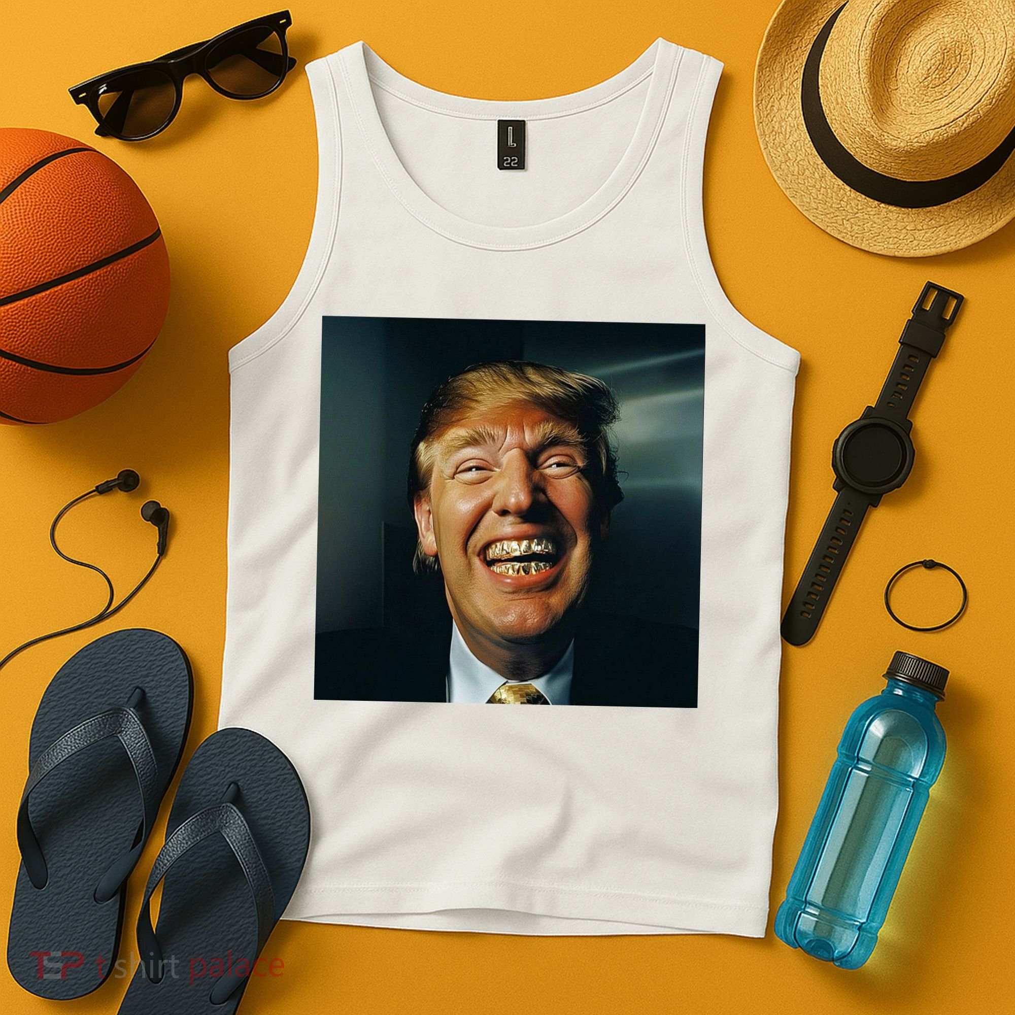 Donald Trump Grillz Teeth Tank Top