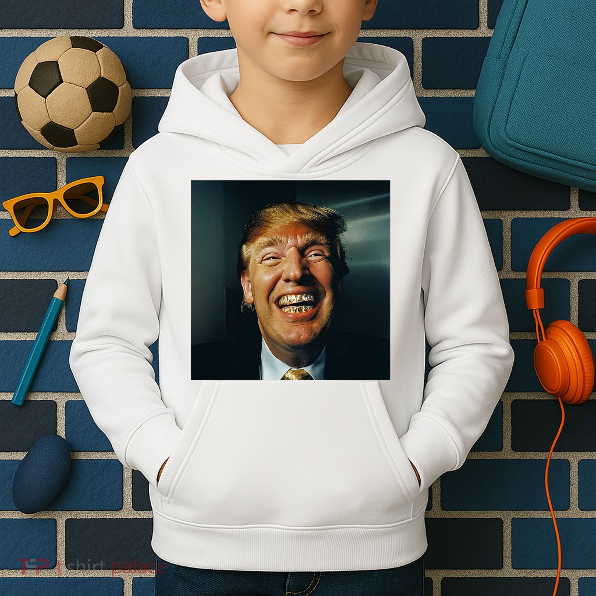 Donald Trump Grillz Teeth Kids Hoodie