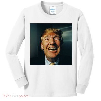 Donald Trump Grillz Teeth Kids Long Sleeve Shirt