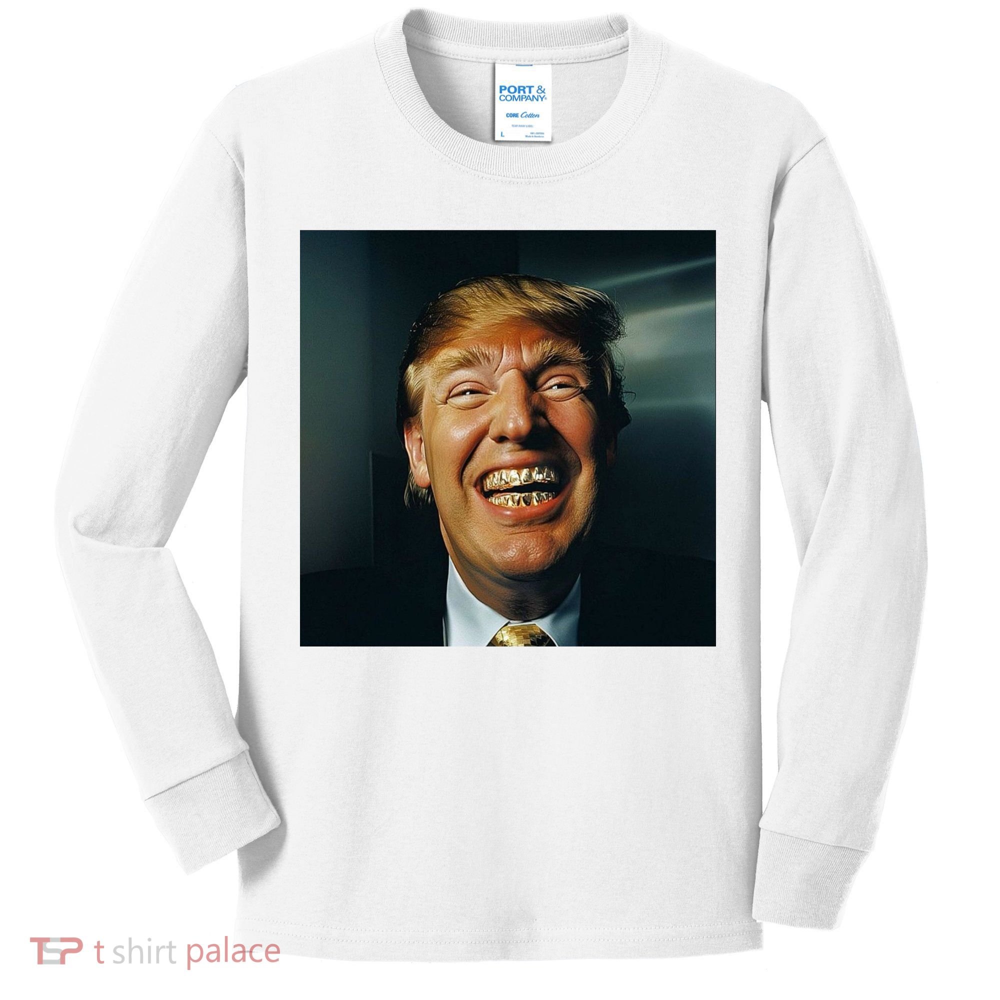 Donald Trump Grillz Teeth Kids Long Sleeve Shirt
