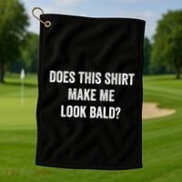 Does This Gift Make Me Look Bald? Gift Bald Is Beautiful Gift Golf Towel thumb 1