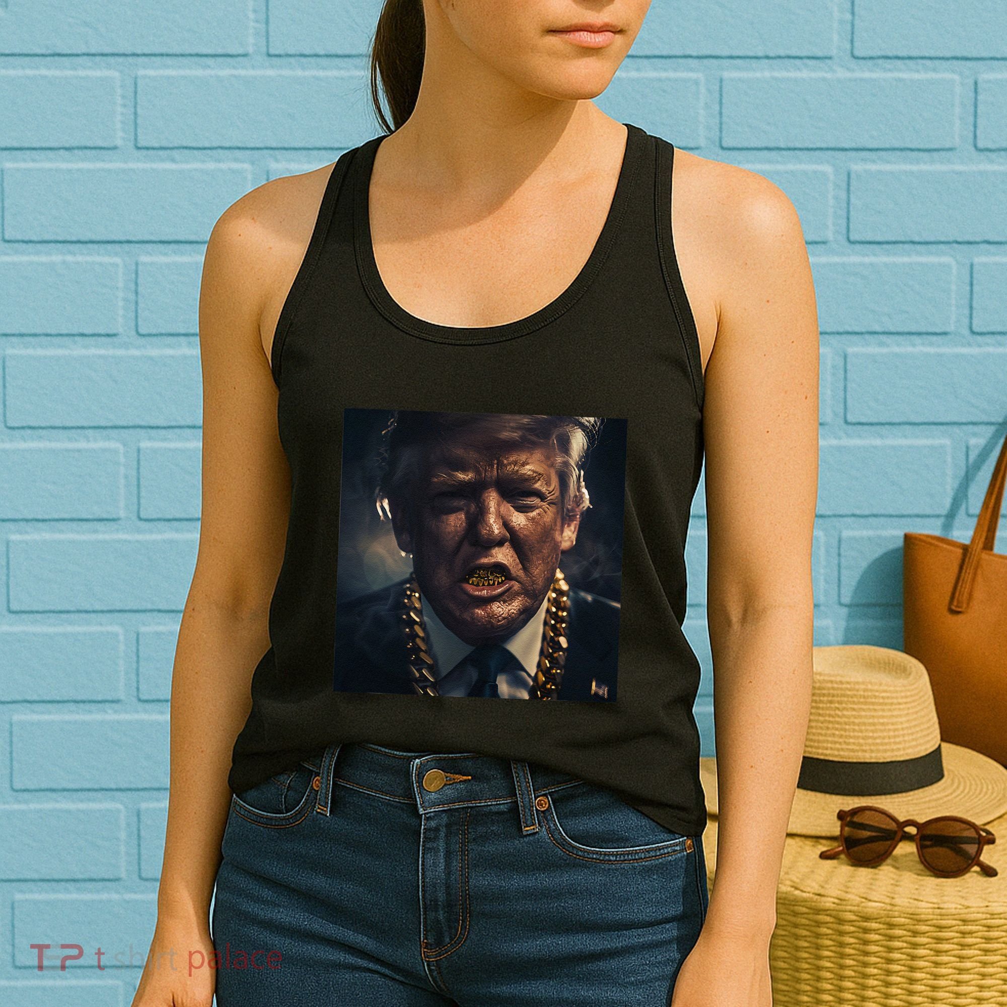 Donald Trump Gold Grillz Women's Tank Top