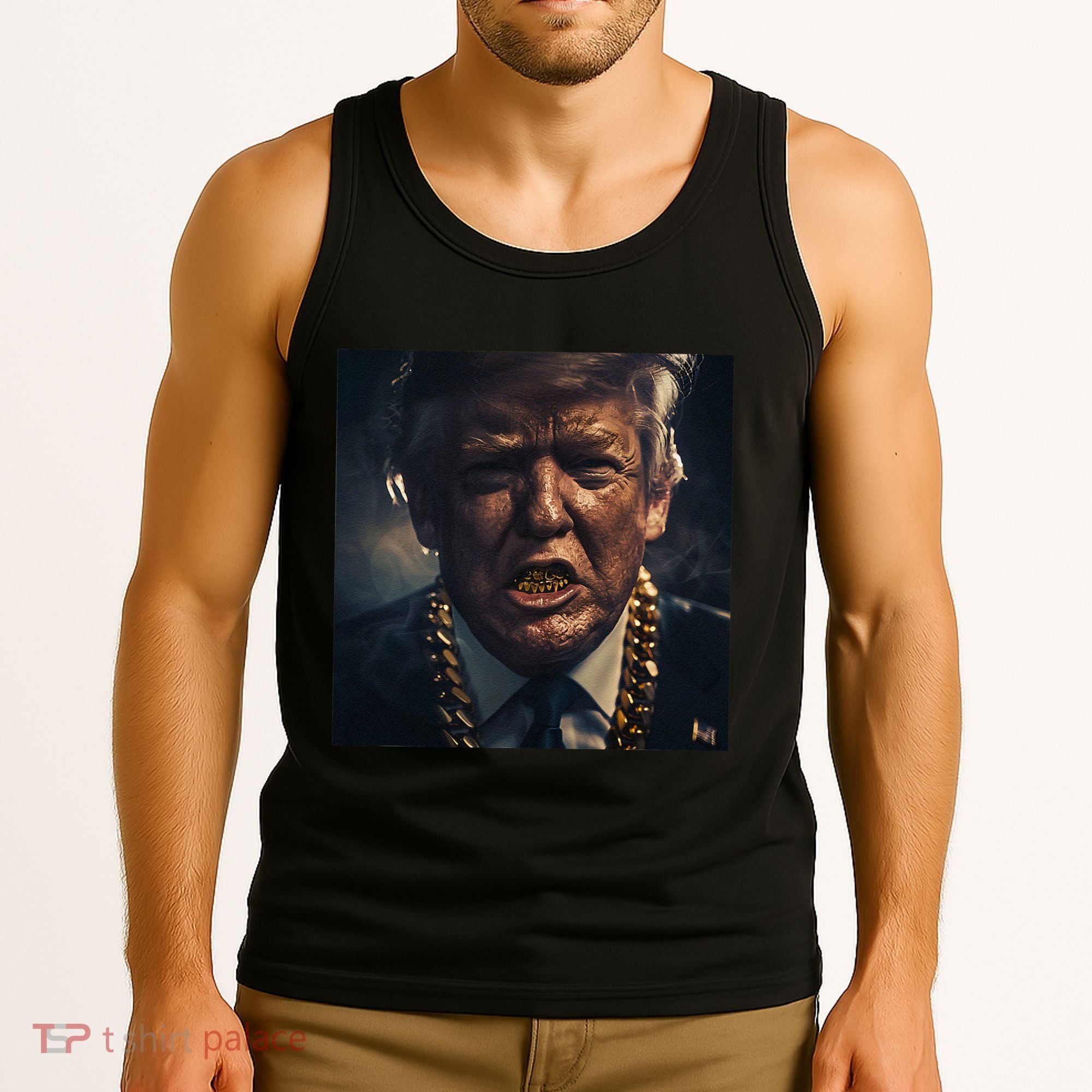 Donald Trump Gold Grillz Tank Top