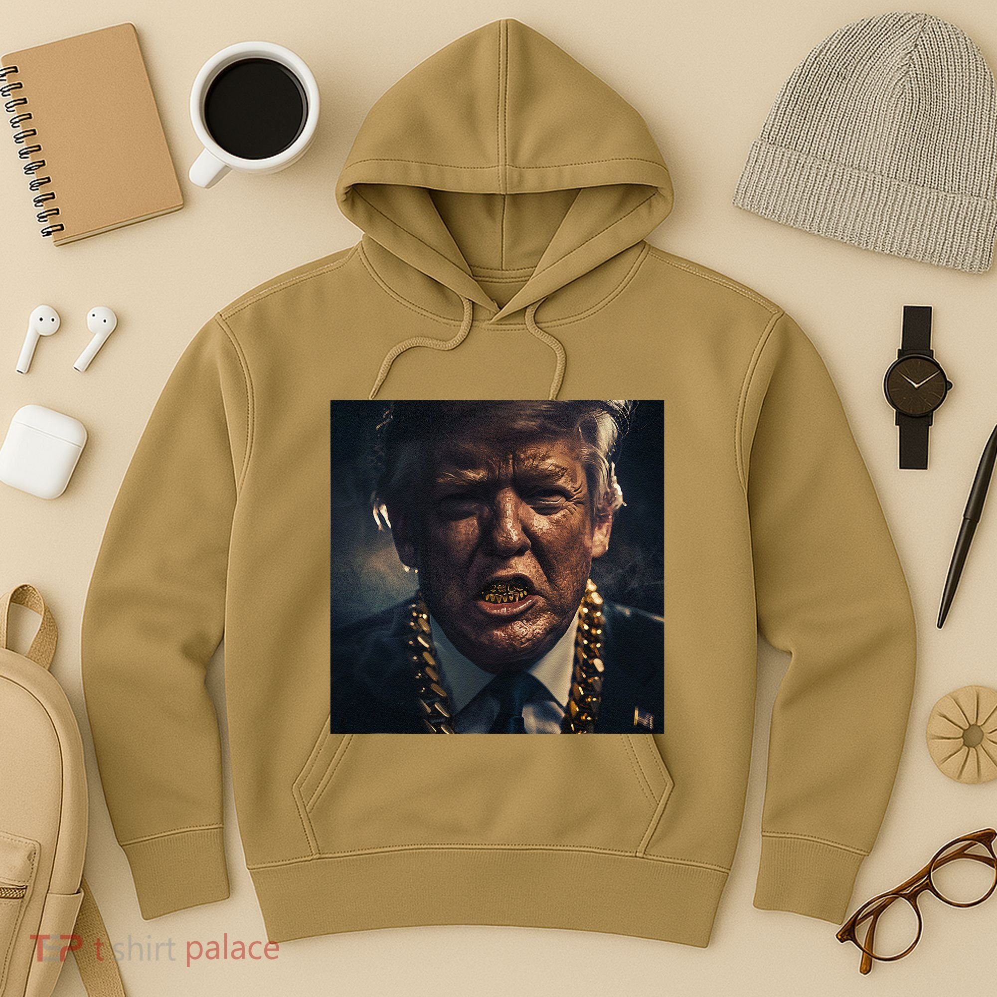Donald Trump Gold Grillz Hoodie