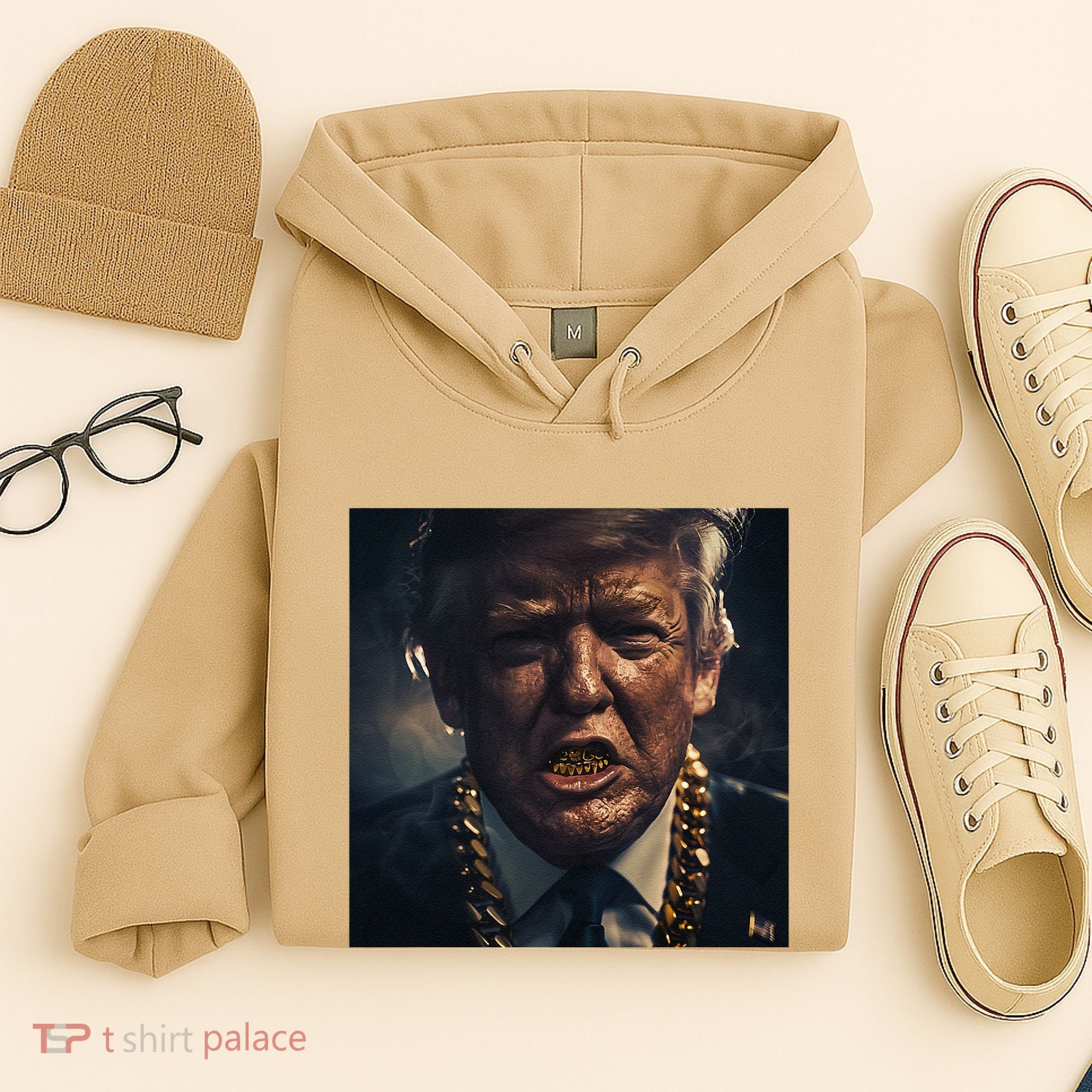 Donald Trump Gold Grillz Hoodie