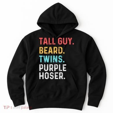 dude tall guy beard twins purple hoser Hoodie