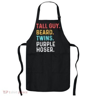 dude tall guy beard twins purple hoser Apron