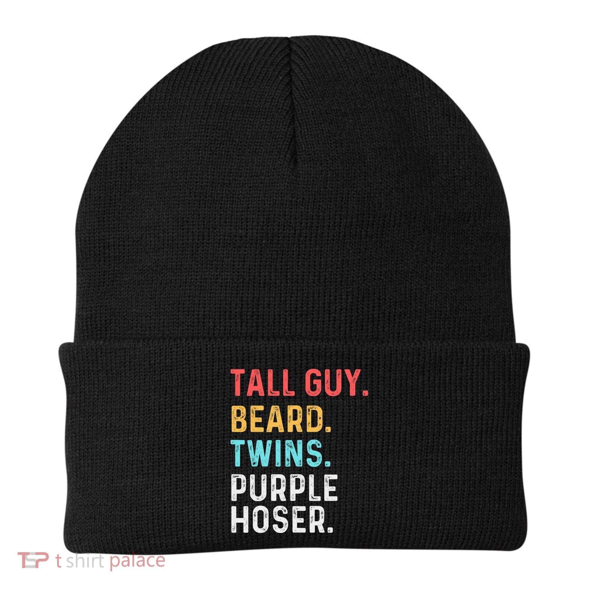 dude tall guy beard twins purple hoser Beanie