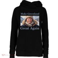 Donald Trump Greenland Funny Conservative Maga Womens Funnel Neck Pullover Hood thumb 0