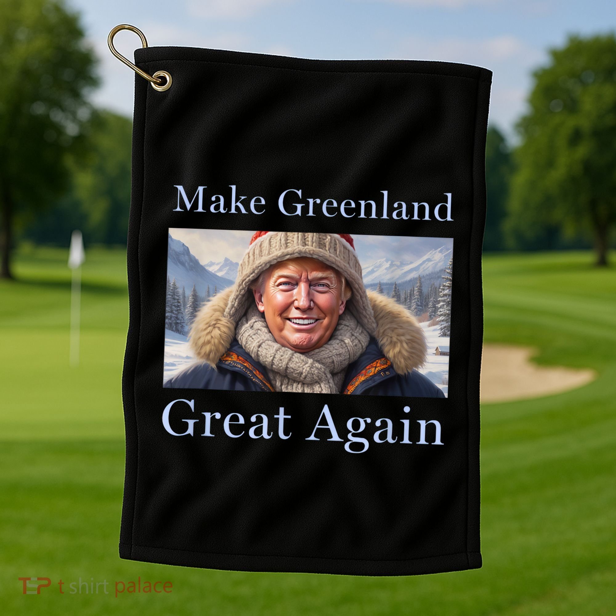 Donald Trump Greenland Funny Conservative Maga Golf Towel